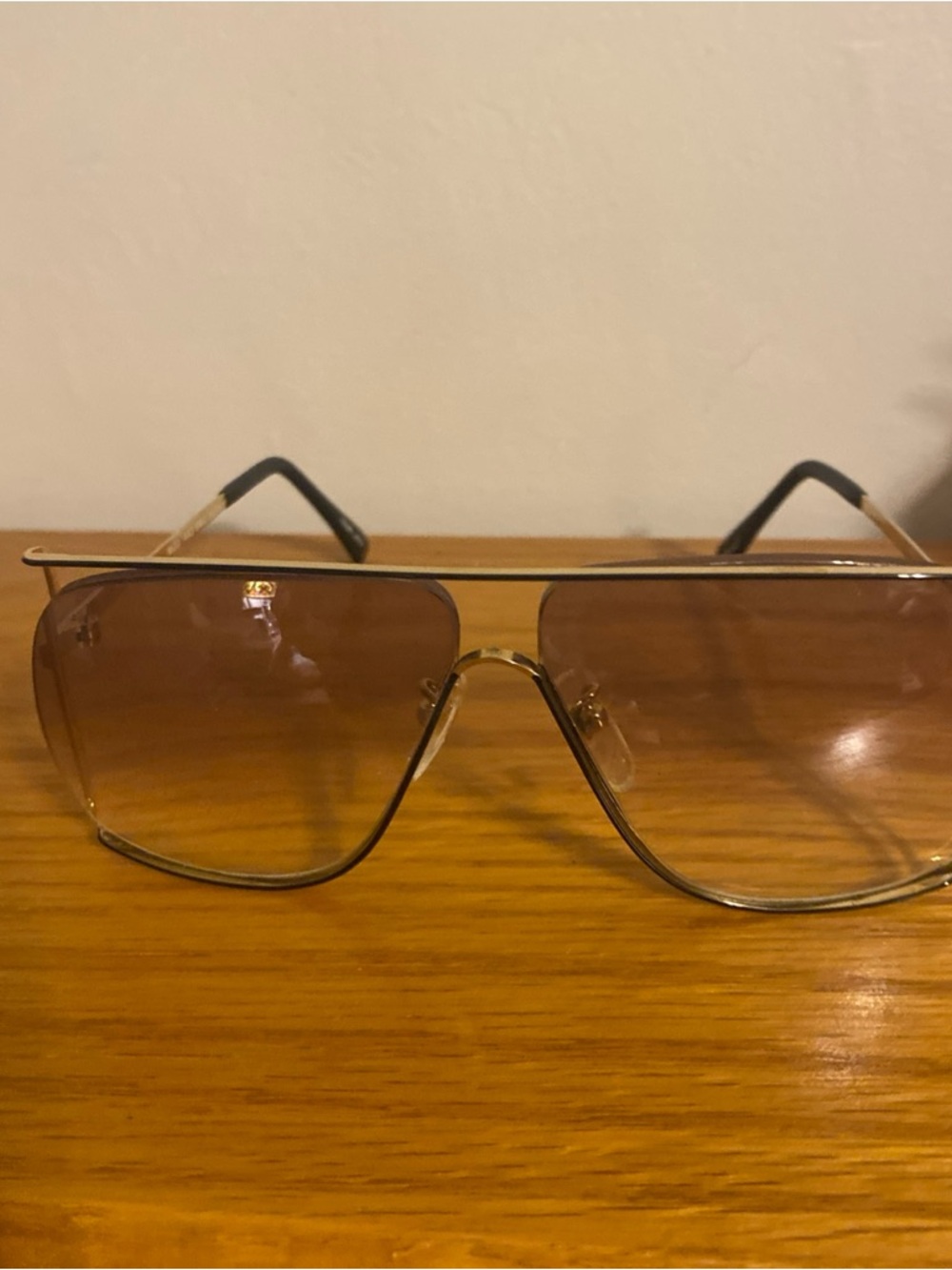 Vintage 70’s Tura Women’s Gold Frame Hybrid Aviator Sunglasses Frames